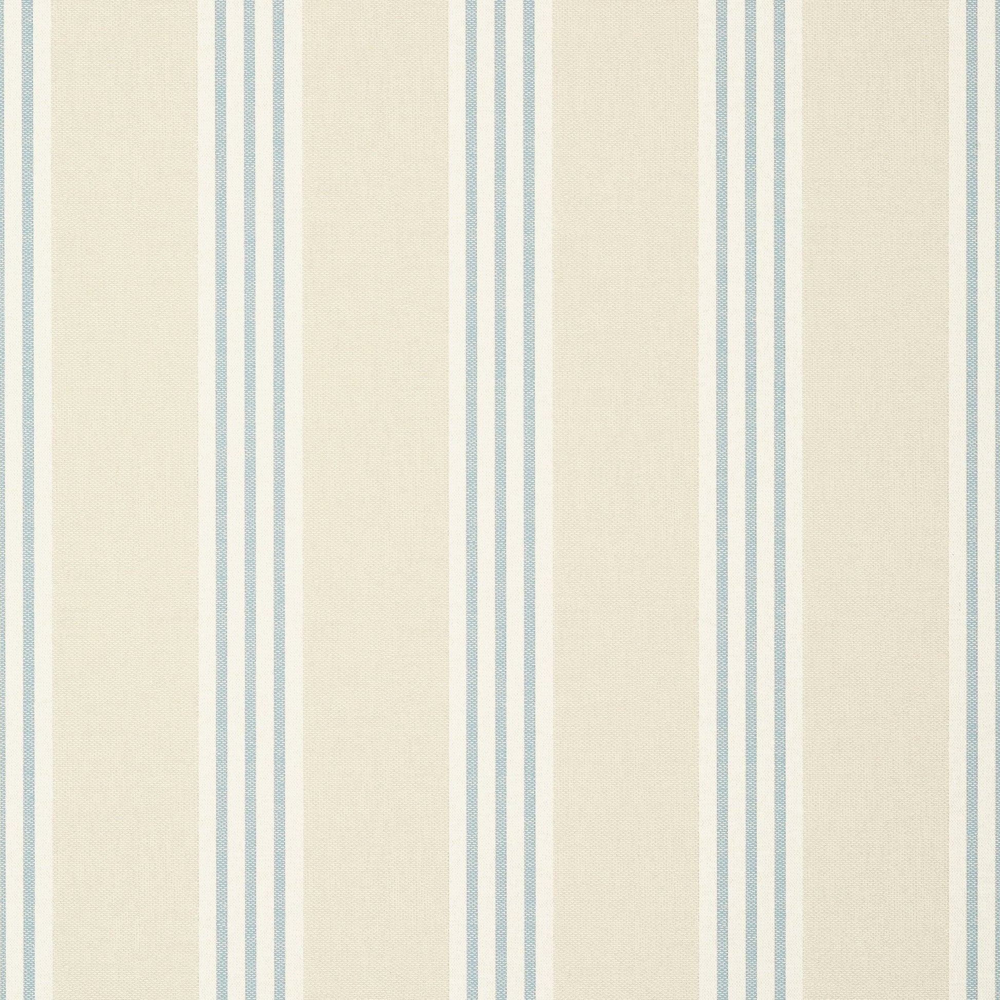 Canvas Stripe Wallpaper - Spa Blue & Beige - Thibaut - T13360 - Premier Wallcovering