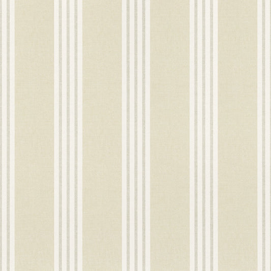 Canvas Stripe Wallpaper - Beige - Thibaut - T13356 - Premier Wallcovering