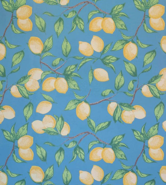 Capri Lemons Wallpaper - Azure Blue - BG2300101 - Barneby Gates - Premier Wallcovering