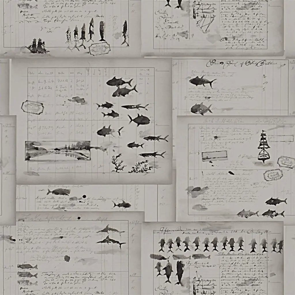 Captains Log Wallpaper - Smoke - Ralph Lauren - PRL5025/01 - Premier Wallcovering