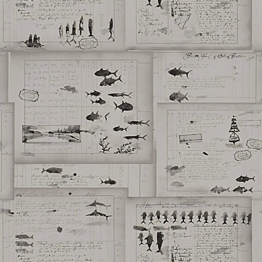 Captains Log Wallpaper - Smoke - Ralph Lauren - PRL5025/01 - Premier Wallcovering