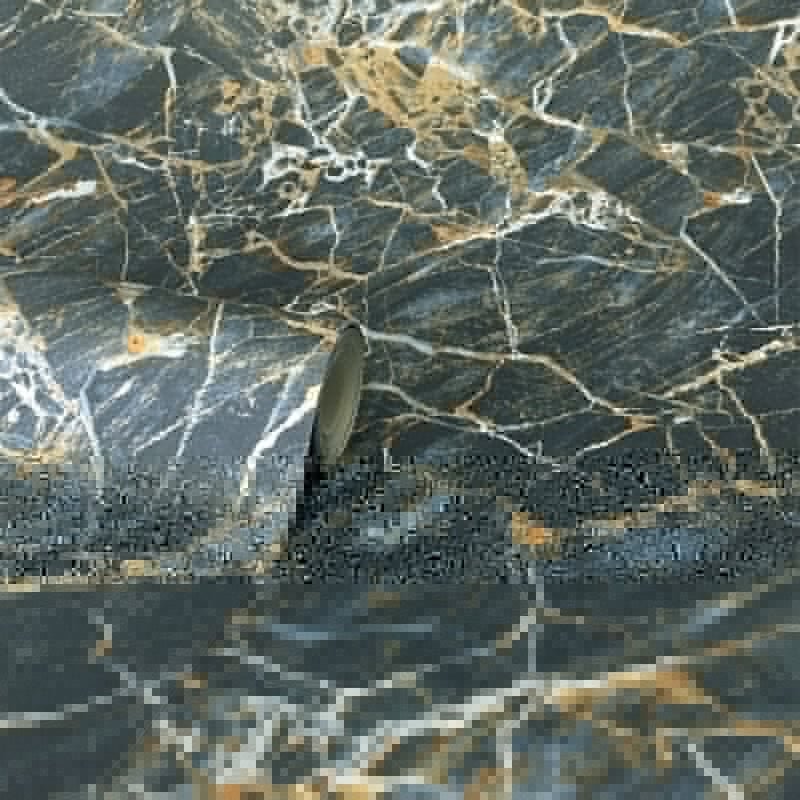 Carbon Onyx Marble Metallic Wallpaper - Navy - Crown - M1748 - Premier Wallcovering