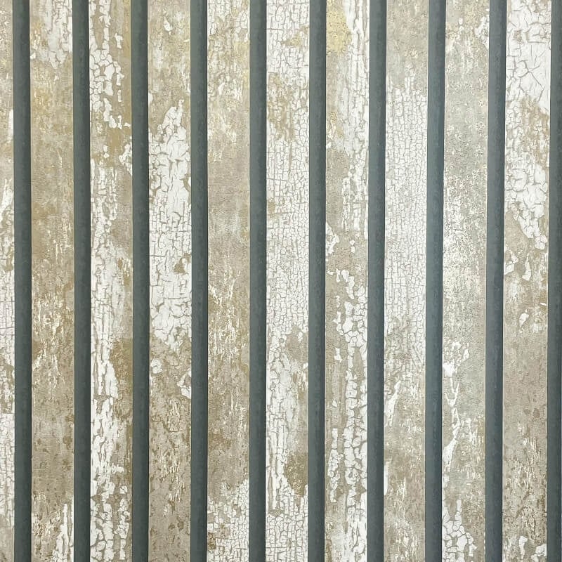 Carbon Oxidize Stripe Metallic Wallpaper - Natural - Crown - M1752 - Premier Wallcovering