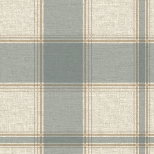 Carmella Check Textured Vinyl Wallpaper - Blue - Belgravia - 7157 - Premier Wallcovering