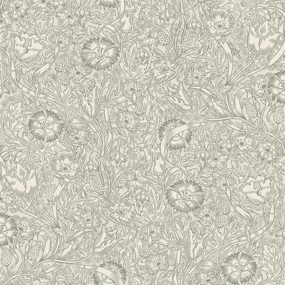 Caroline Wallpaper - Moss Green - Sandberg - S10210 - Premier Wallcovering