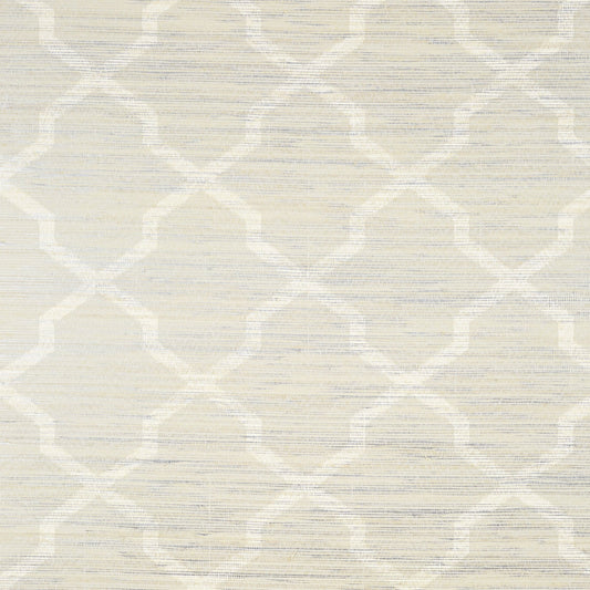 Carolyn Trellis Wallpaper - Cream on Metallic - Thibaut - T83030 - Premier Wallcovering