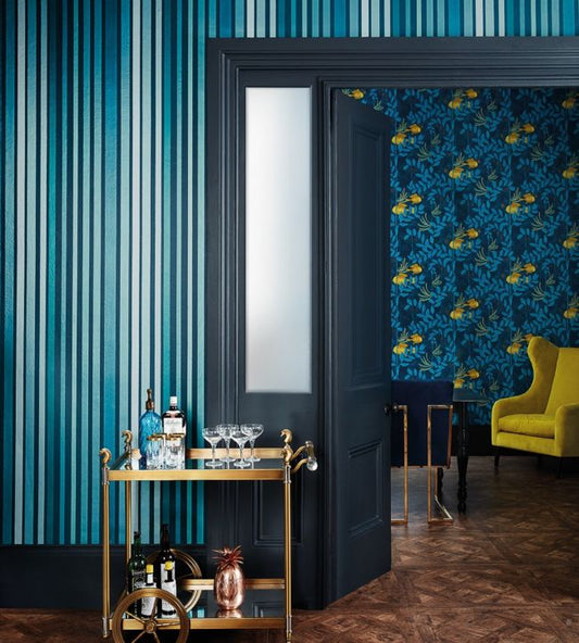 Carousel Stripe Wallpaper - Frosty Green - 110/9041 - Cole & Son - Premier Wallcovering