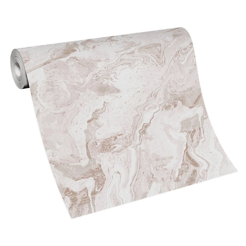 Carrara Marble Metallic Wallpaper - Pink - Erismann - 10318 - 13 - Premier Wallcovering