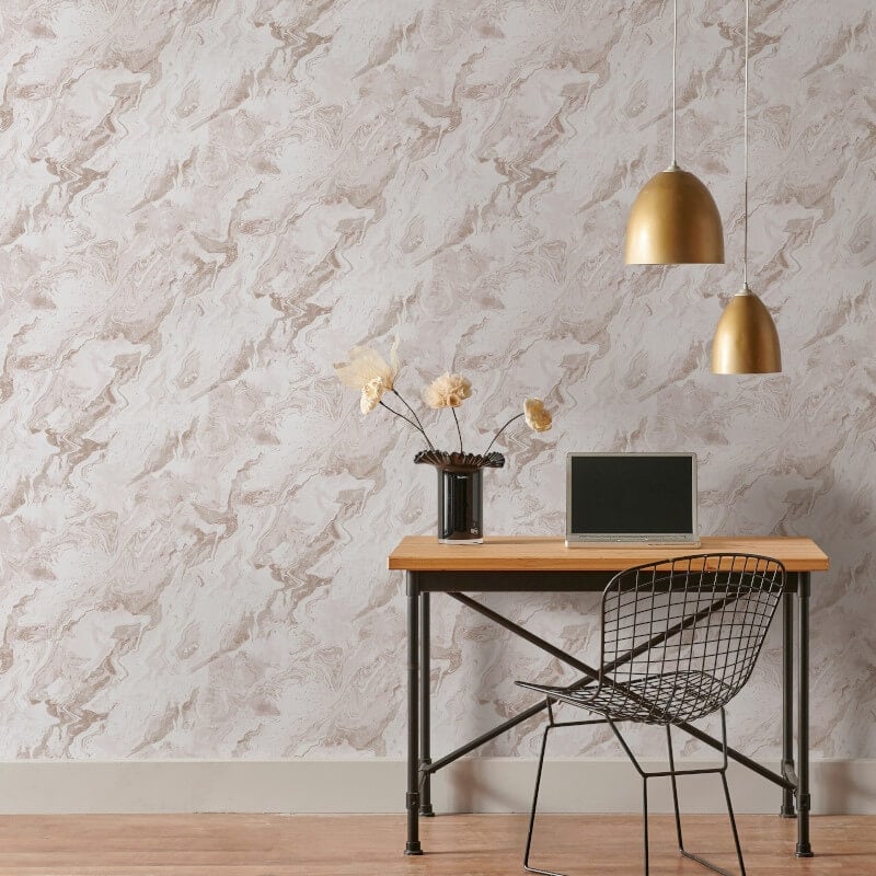 Carrara Marble Metallic Wallpaper - Pink - Erismann - 10318 - 13 - Premier Wallcovering