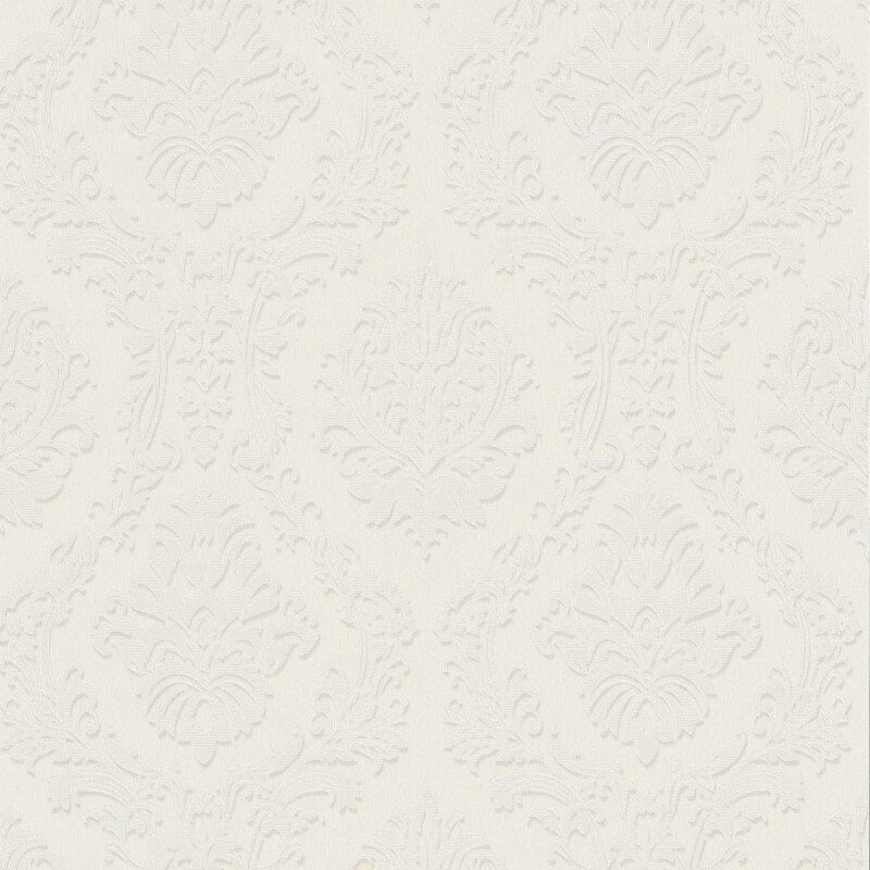 Carre Damask Metallic Wallpaper - Light Cream - Erismann - 10288 - 14 - Premier Wallcovering
