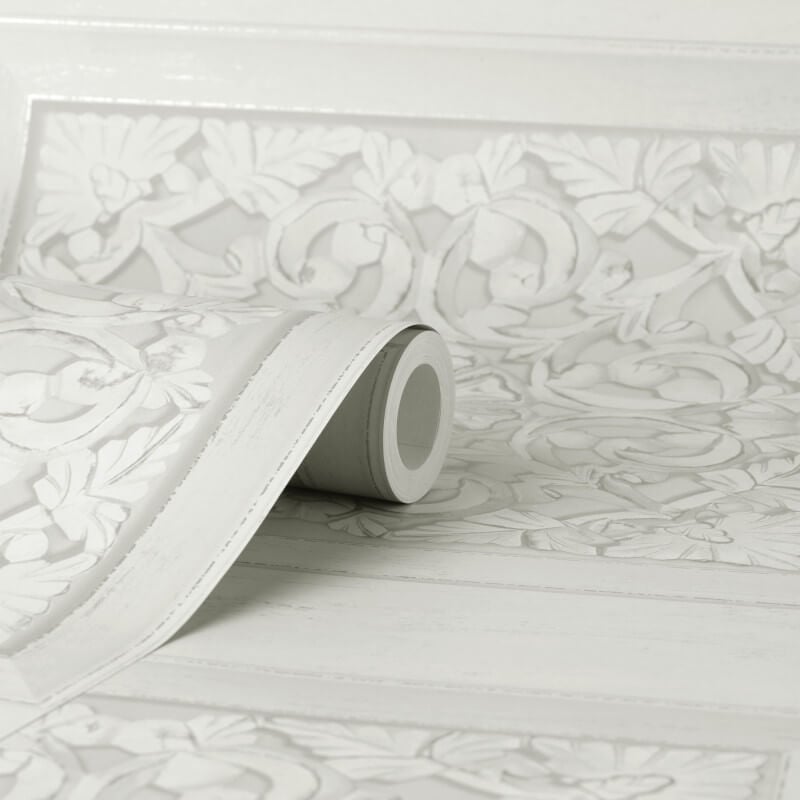 Carved Panel Wallpaper - Stone - Fine Décor - FD43275 - Premier Wallcovering