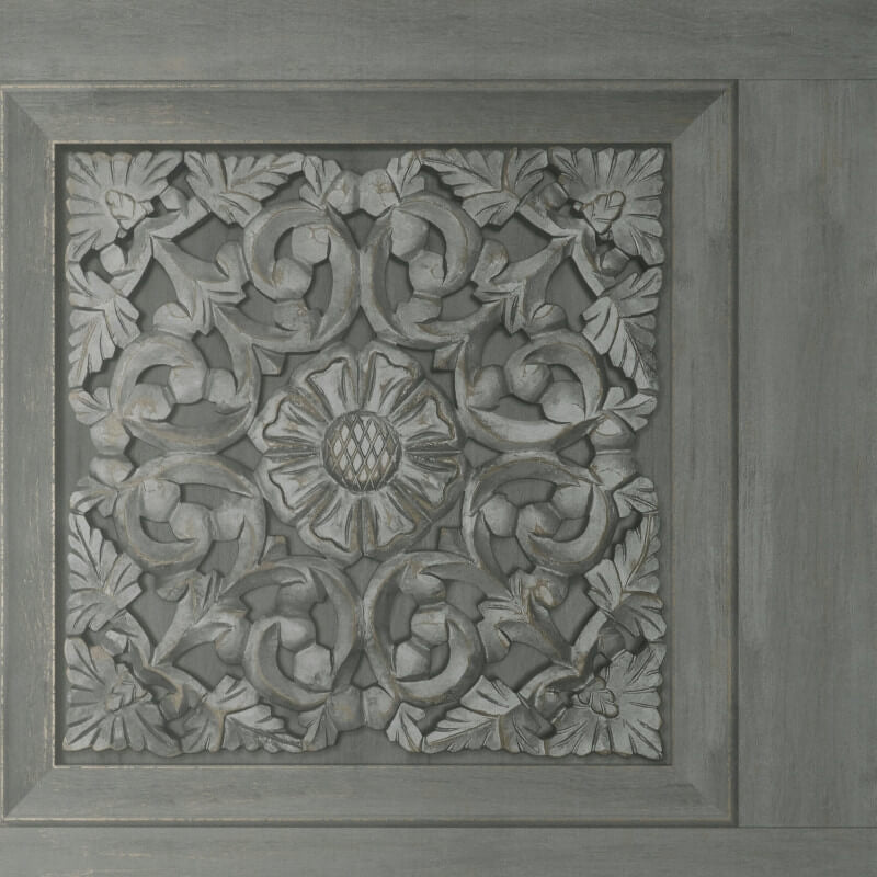 Carved Panel Wallpaper - Gunmetal - Fine Décor - FD43274 - Premier Wallcovering
