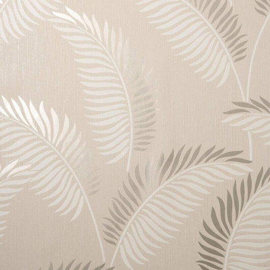 Cascade Leaf Metallic Wallpaper - Cream/Gold - Fine Décor - FD42838 - Premier Wallcovering