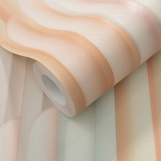 Cascade Vertical Geometric Metallic Wallpaper - Rose Multi - Erismann - 10471 - 05 - Premier Wallcovering