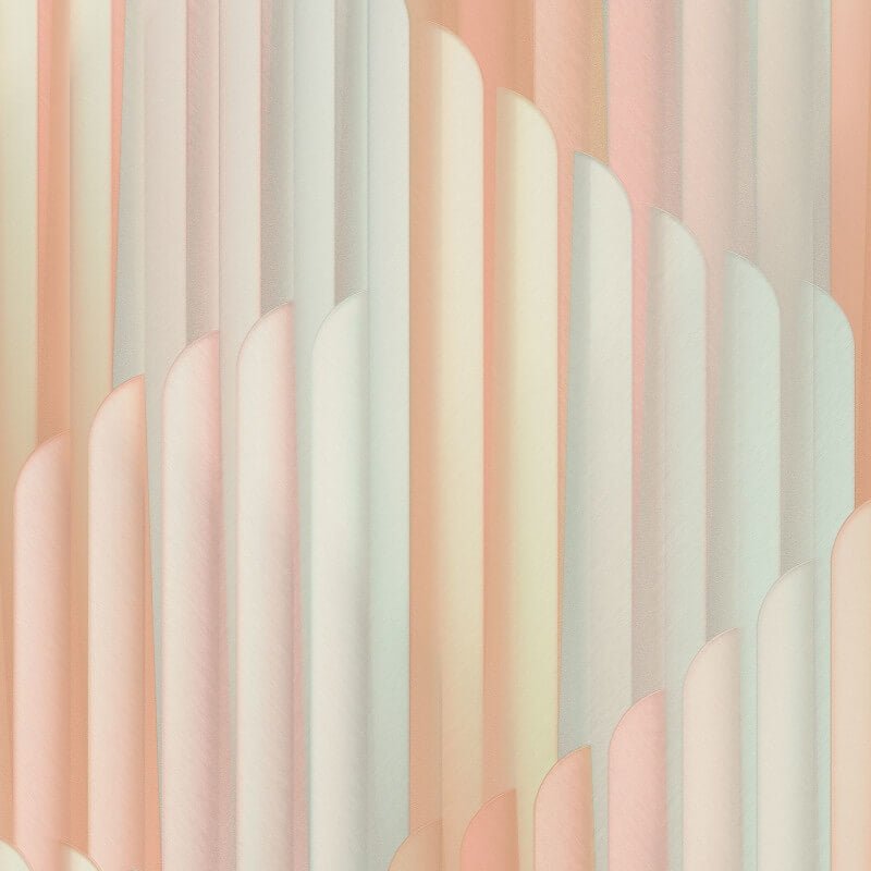 Cascade Vertical Geometric Metallic Wallpaper - Rose Multi - Erismann - 10471 - 05 - Premier Wallcovering