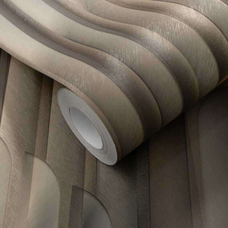 Cascade Vertical Geometric Metallic Wallpaper - Dark Gold - Erismann - 10471 - 15 - Premier Wallcovering