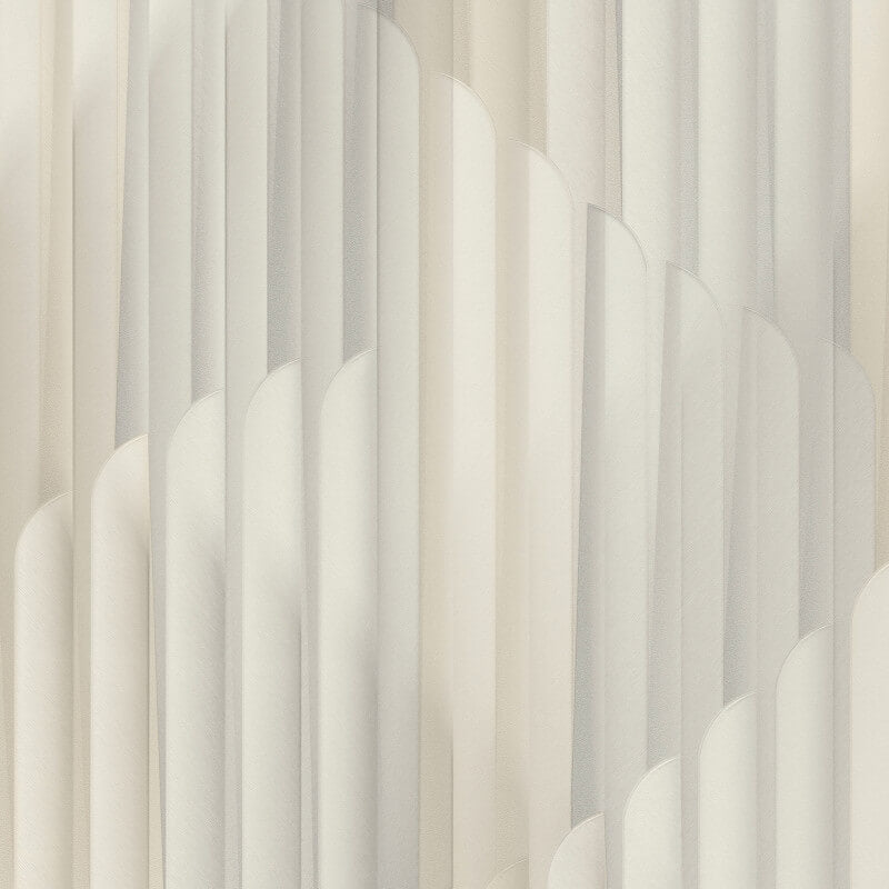 Cascade Vertical Geometric Metallic Wallpaper - Cream/Grey - Erismann - 10471 - 31 - Premier Wallcovering