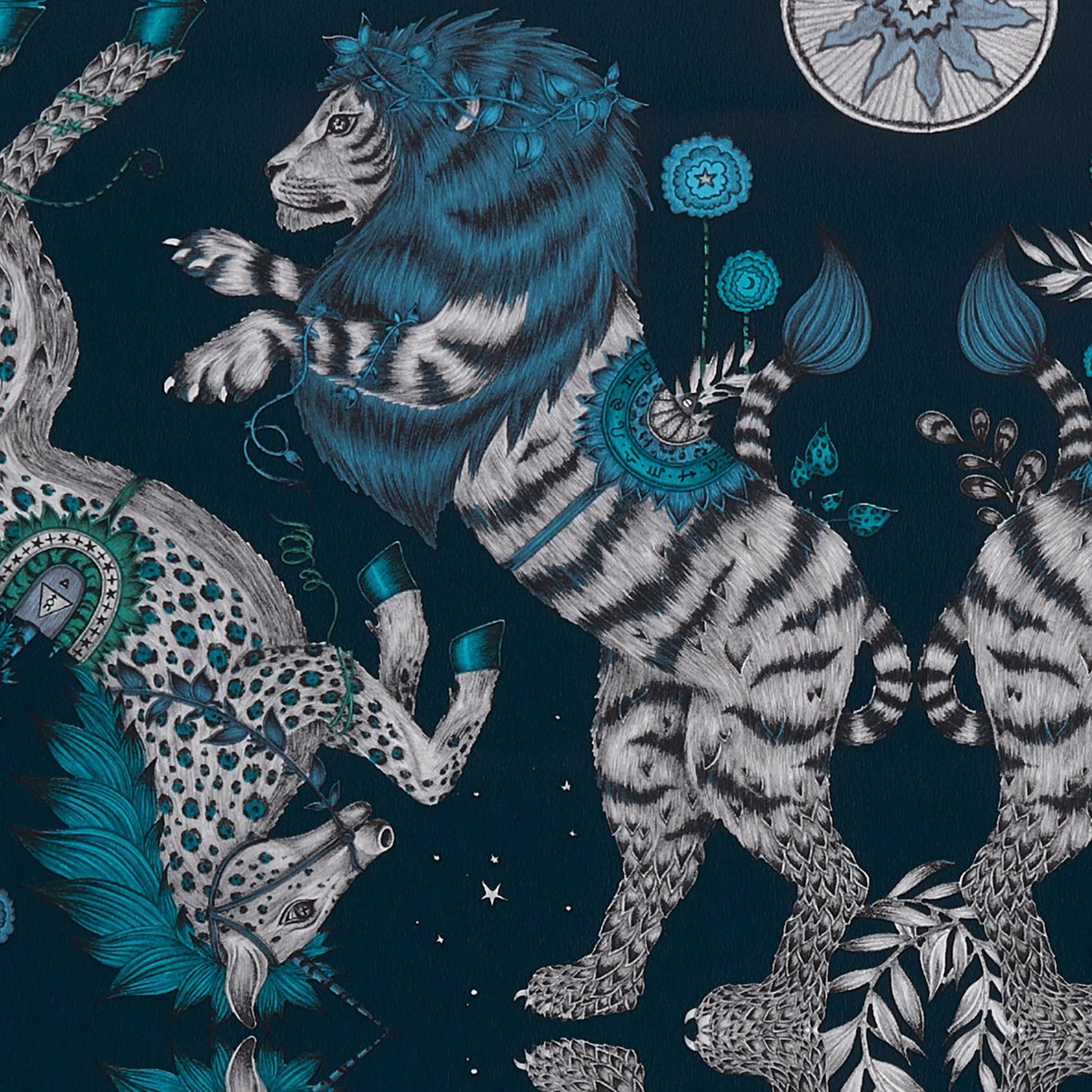 Caspian Wallpaper - Navy - Clarke & Clarke - Emma J Shipley - W0113/05 - Premier Wallcovering