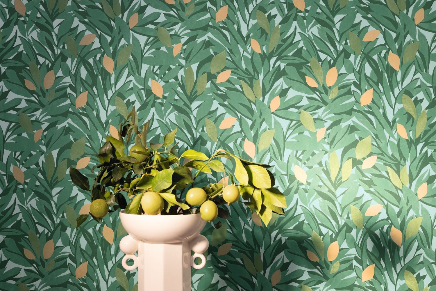 Cassis Wallpaper - Vert mousse orange - Caselio - 105457331 - Premier Wallcovering
