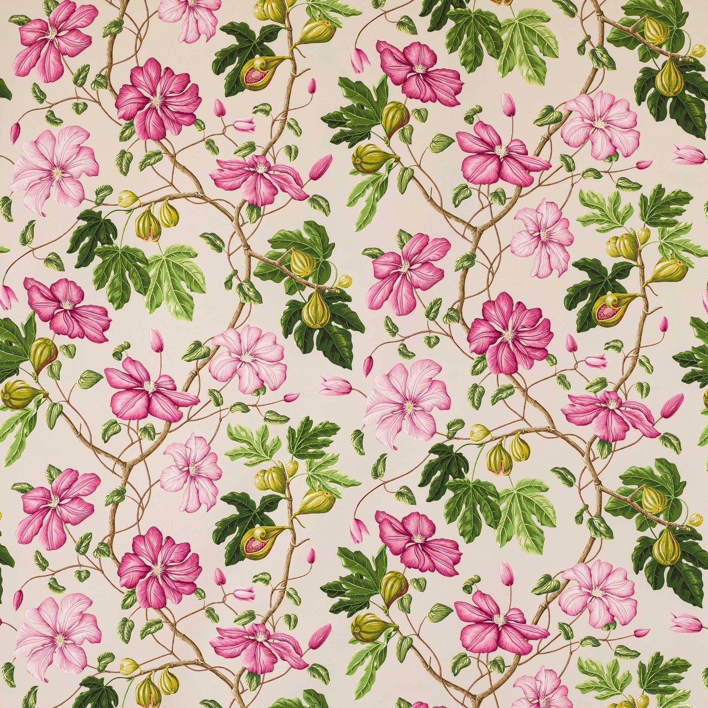 Castellane Fabric - Fuchsia/Dune - Manuel Canovas - M4098-02 - Premier Wallcovering