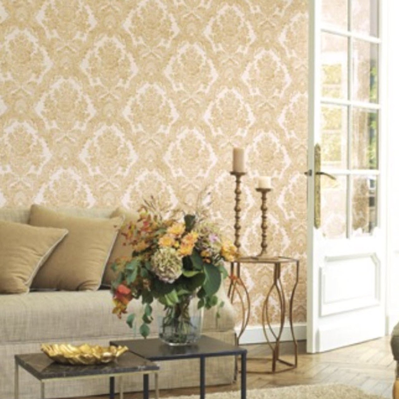 Castello Palazzo Wallpaper - Gris And Blanc - Casadeco - 83550106 - Premier Wallcovering