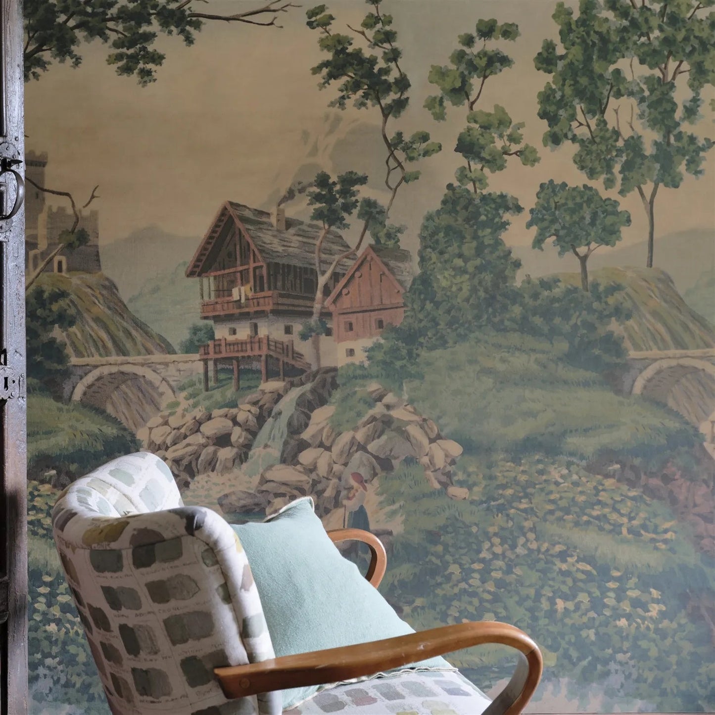 Castle Scene 1 Wallpaper - Forest - John Derian - PJD6011/01 - Premier Wallcovering