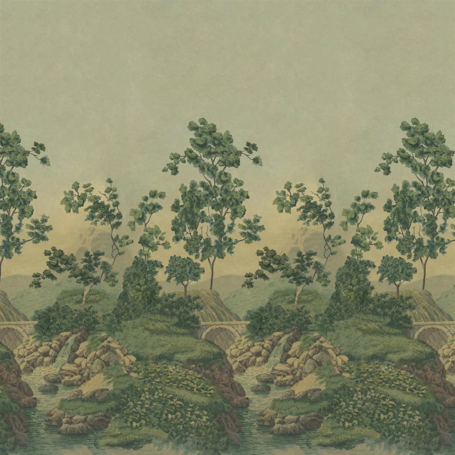 Castle Scene 2 Wallpaper - Forest - John Derian - PJD6012/01 - Premier Wallcovering