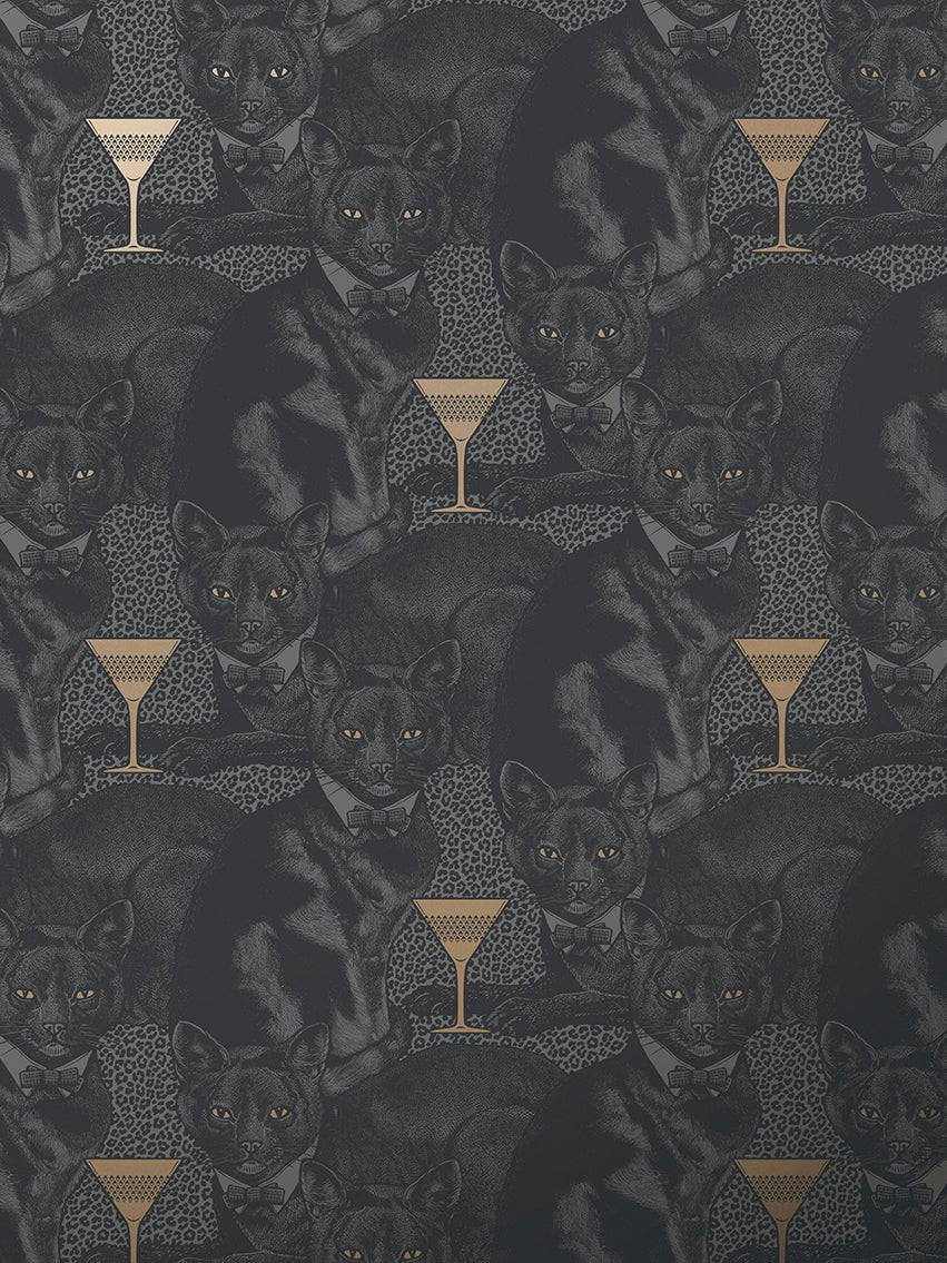 Cat-titude Wallpaper - Savage Shade - Divine Savages - DVS078-CAT-SHADY-WR - Premier Wallcovering