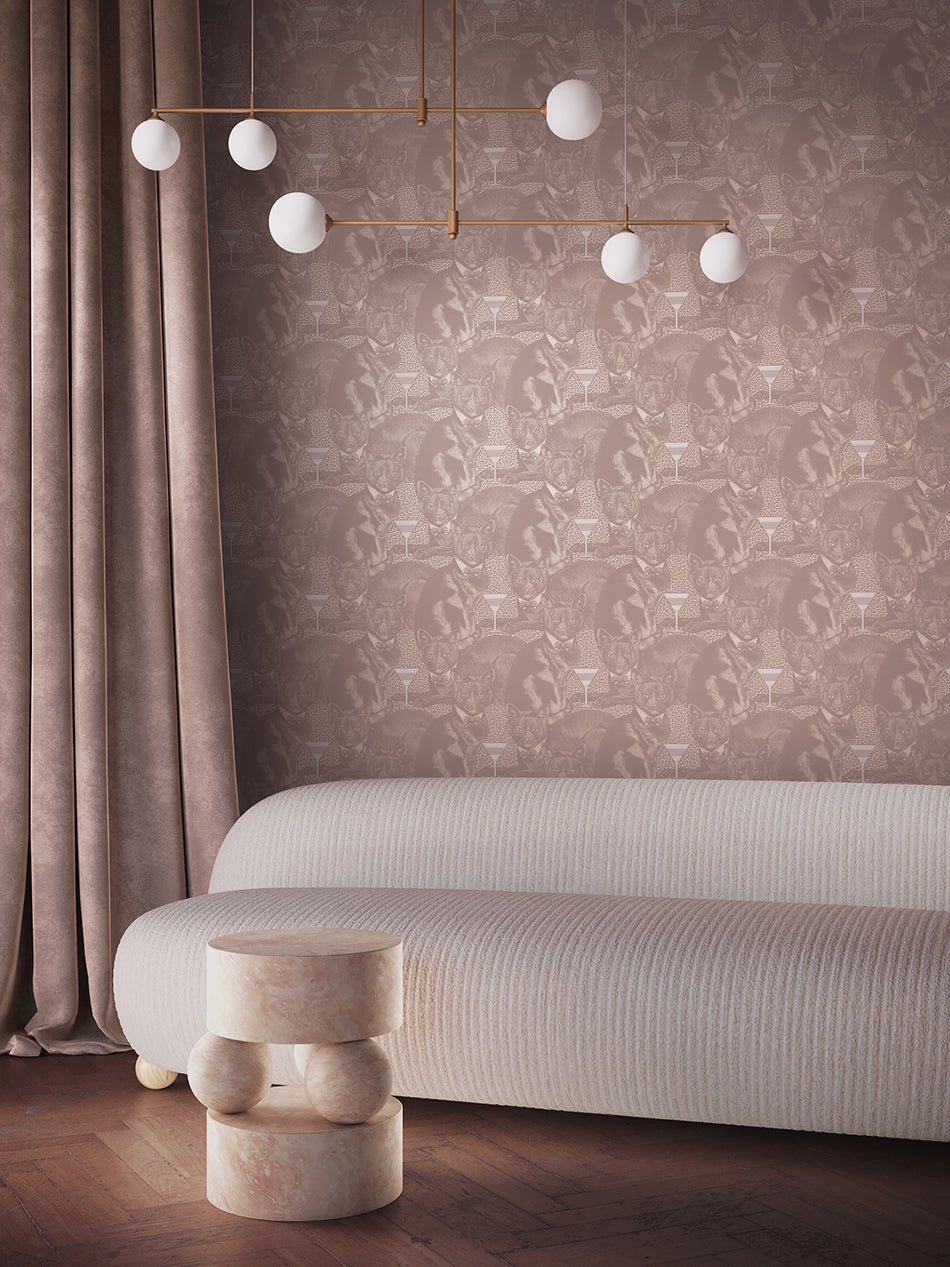 Cat-titude Wallpaper - Ginger Tom - Divine Savages - DVS113-CAT-TOM-WR - Premier Wallcovering