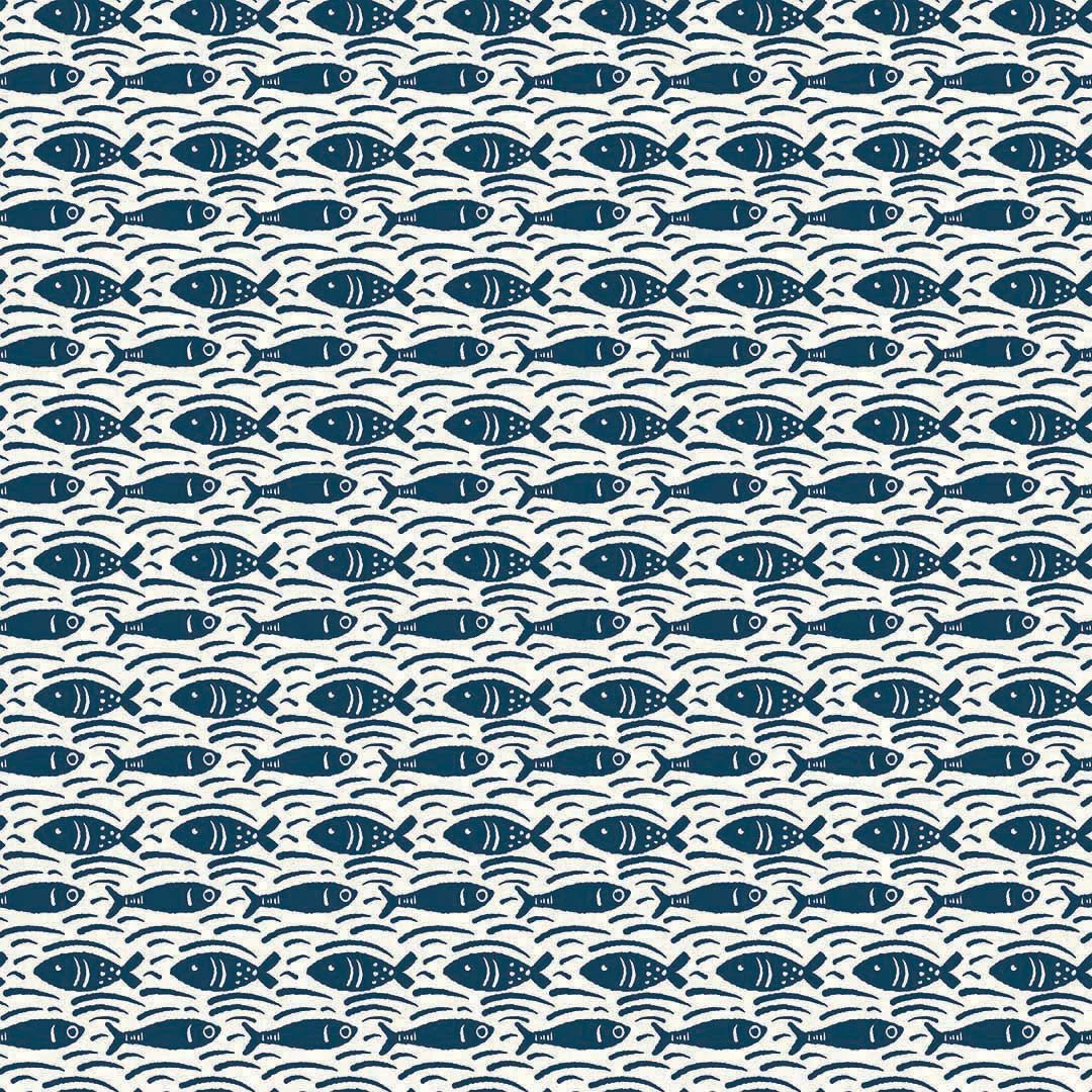 Catch of the Day Wallpaper - Classic Navy - LAN100296 - Lucie Annabel - Premier Wallcovering