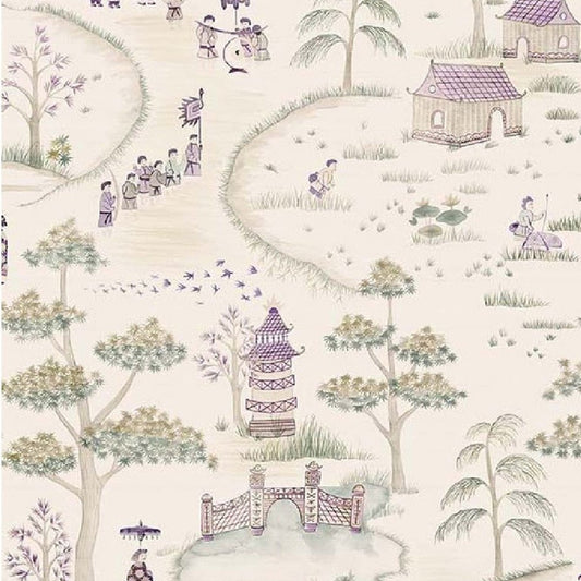 Cathay Parade Wallpaper - Brown/Gold/Red - Nina Campbell - NCW4180-02 - Premier Wallcovering