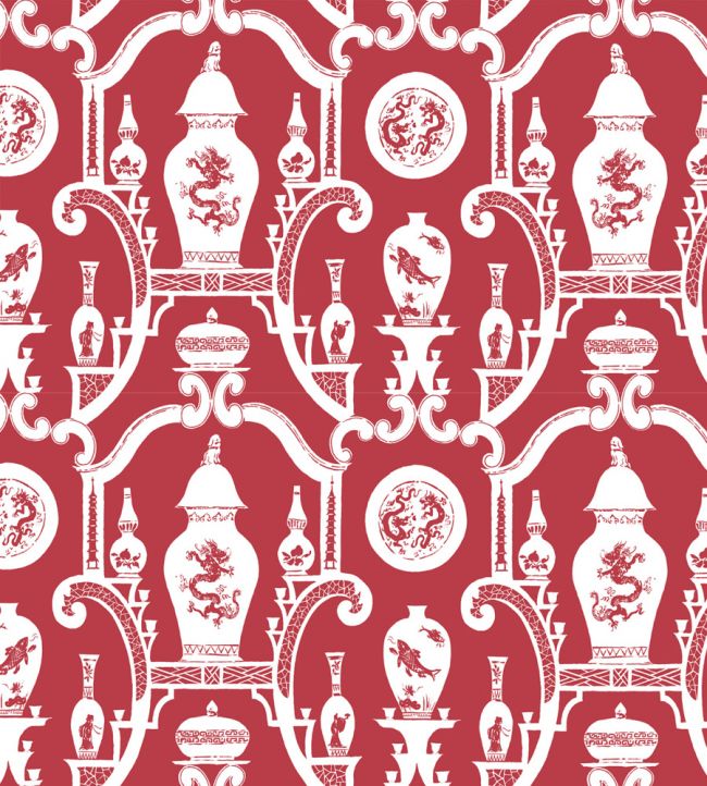 Cathay Wallpaper - Chinese Red - Madeaux - W1300 - 10 - Premier Wallcovering
