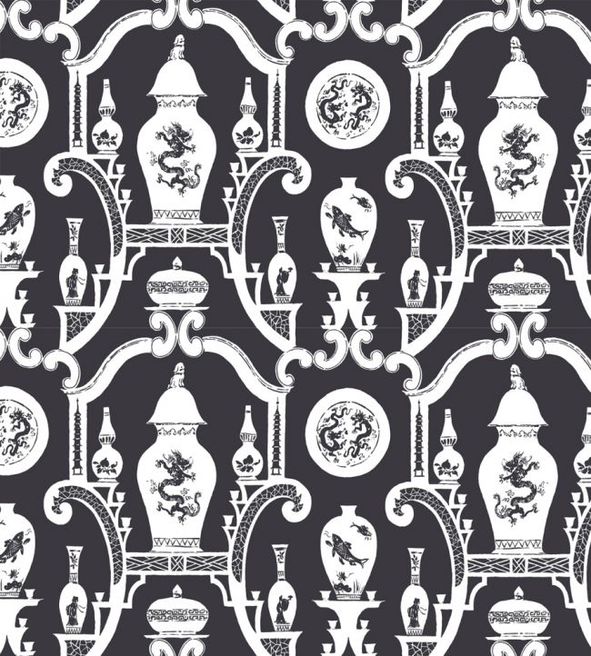 Cathay Wallpaper - Charcoal - Madeaux - W1300 - 08 - Premier Wallcovering