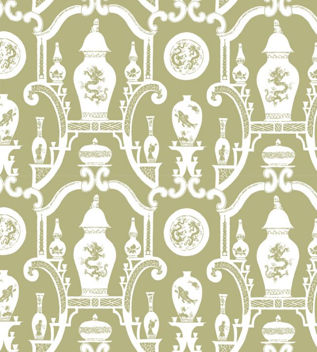 Cathay Wallpaper - Celadon Green - Madeaux - W1300 - 05 - Premier Wallcovering