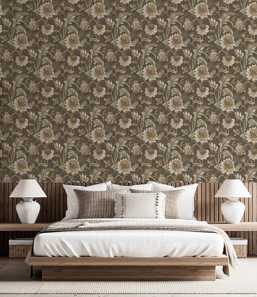 Cecelia Wallpaper - Charcoal / Rust - Holden Décor - 36354 - Premier Wallcovering