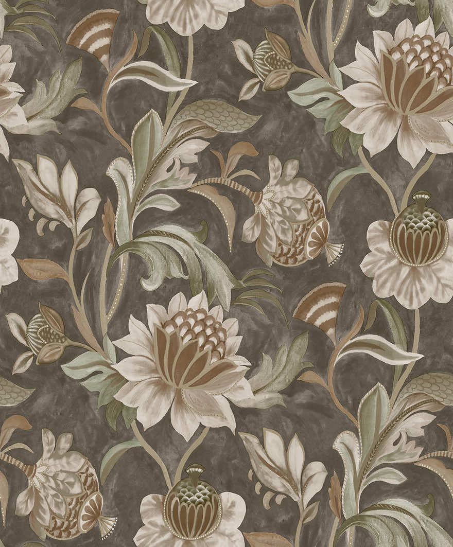Cecelia Wallpaper - Charcoal / Rust - Holden Décor - 36354 - Premier Wallcovering