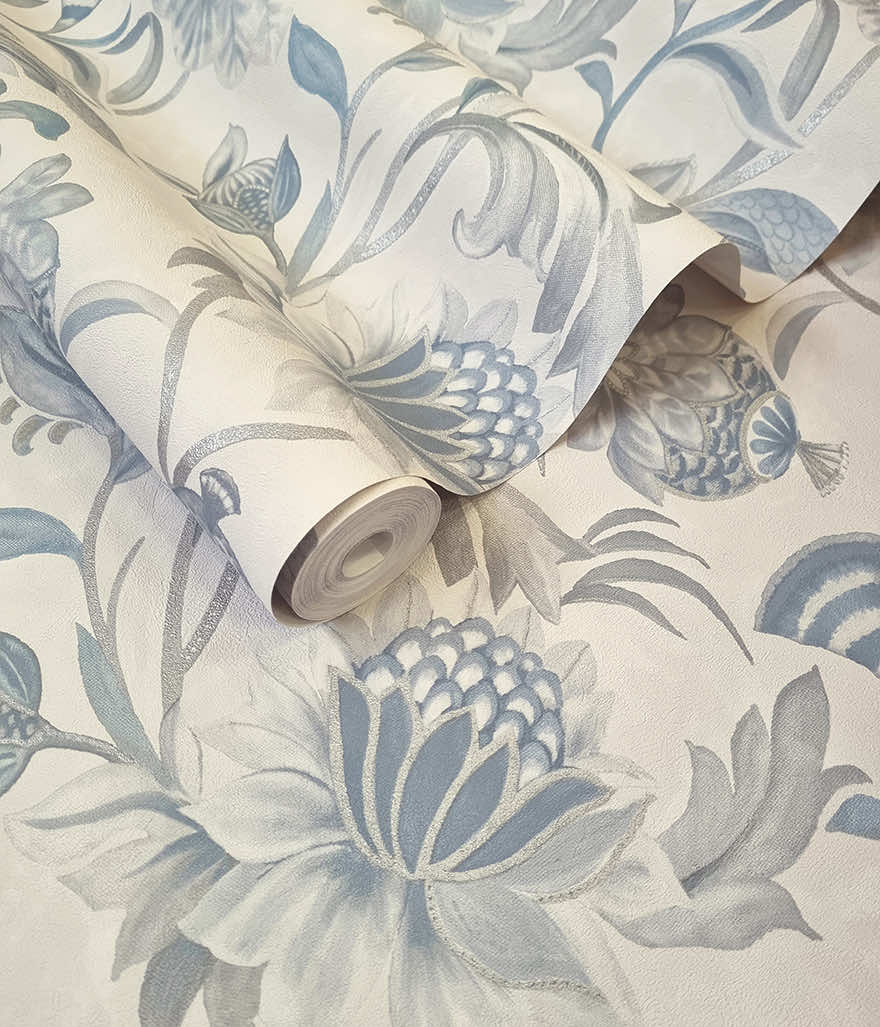 Cecelia Wallpaper - Blue / Dove - Holden Décor - 36355 - Premier Wallcovering