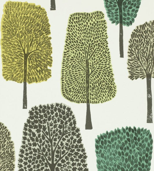 Cedar Wallpaper - Slate / Apple / Ivy - NFIK111083 - Scion - Premier Wallcovering
