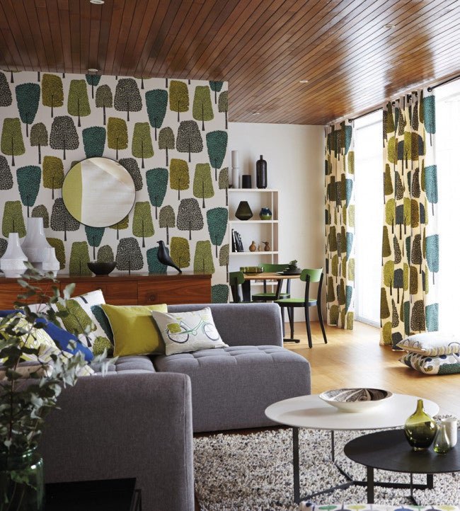 Cedar Wallpaper - Slate / Apple / Ivy - NFIK111083 - Scion - Premier Wallcovering