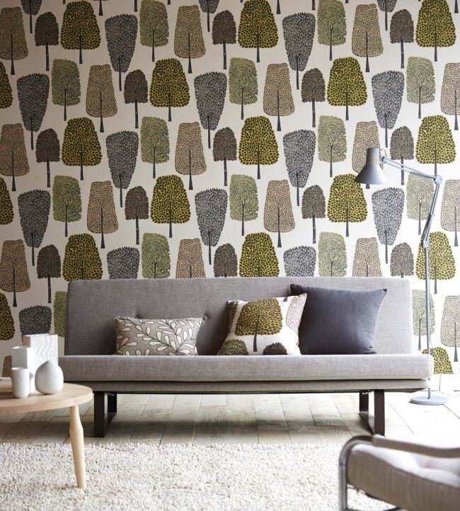 Cedar Wallpaper - Slate / Apple / Ivy - NFIK111083 - Scion - Premier Wallcovering