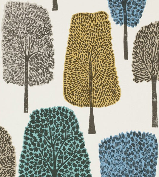 Cedar Wallpaper - Slate / Apple / Ivy - NFIK111083 - Scion - Premier Wallcovering