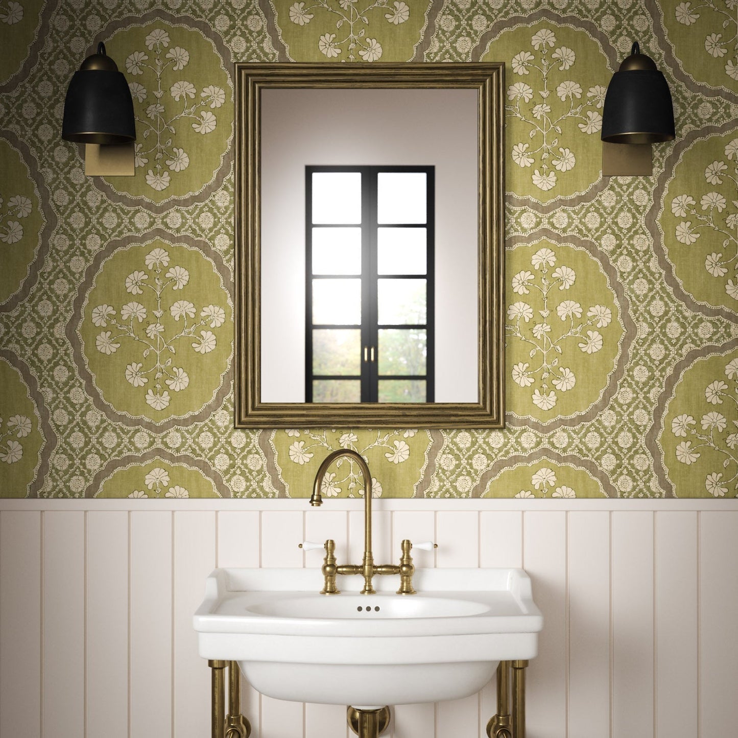 Celeste Wallpaper - Olive - Warner House - Premier Wallcovering