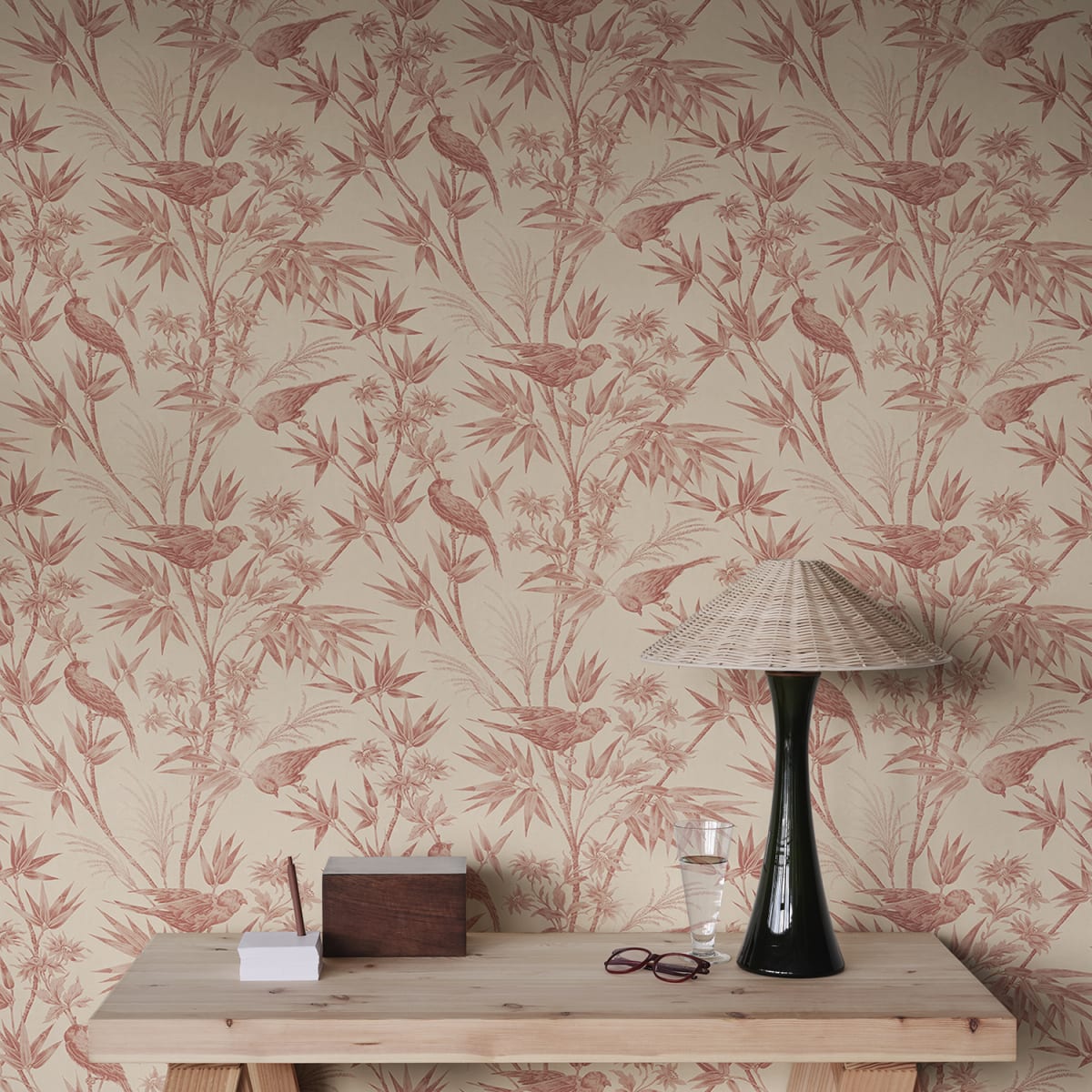 Celeste Wallpaper - Red - Sandberg - S10620 - Premier Wallcovering