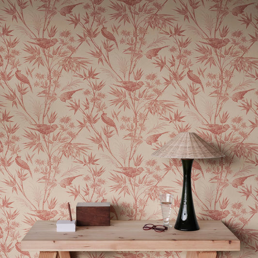 Celeste Wallpaper - Red - Sandberg - S10620 - Premier Wallcovering