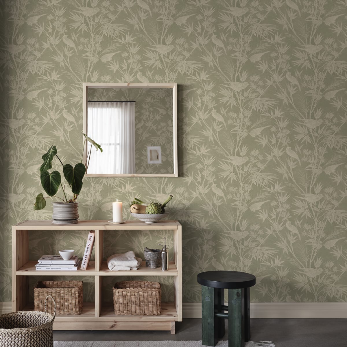 Celeste Wallpaper - Green - Sandberg - S10622 - Premier Wallcovering