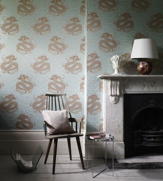 Celestial Dragon Wallpaper - Antique Gold - Matthew Williamson - W6545-02 - Premier Wallcovering