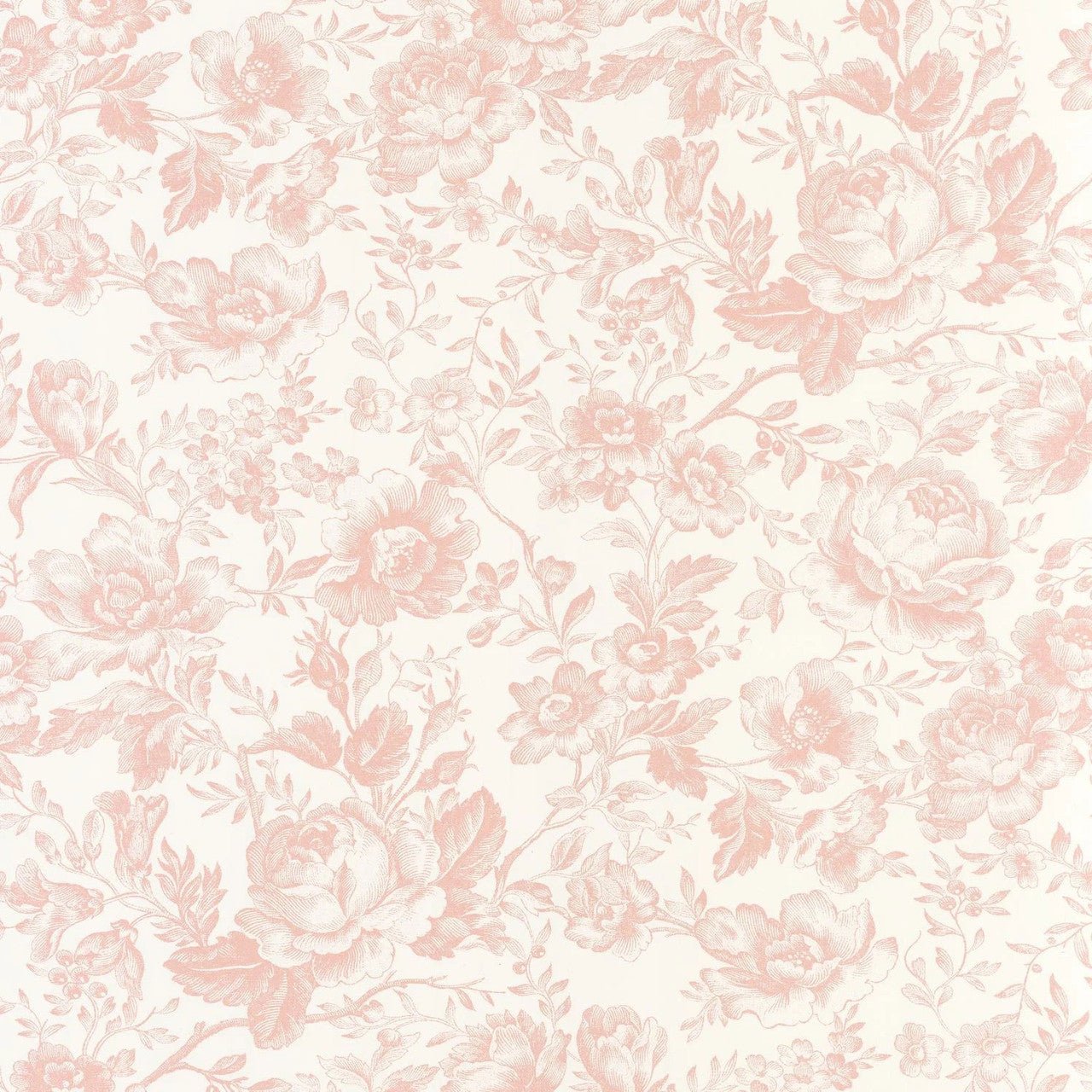 Celestine Les Belles Toiles De Jouy Wallpaper - Rose Poudre - Casadeco - 201724101 - Premier Wallcovering
