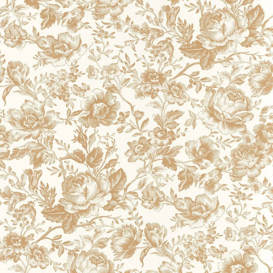 Celestine Les Belles Toiles De Jouy Wallpaper - Camel - Casadeco - 201721331 - Premier Wallcovering
