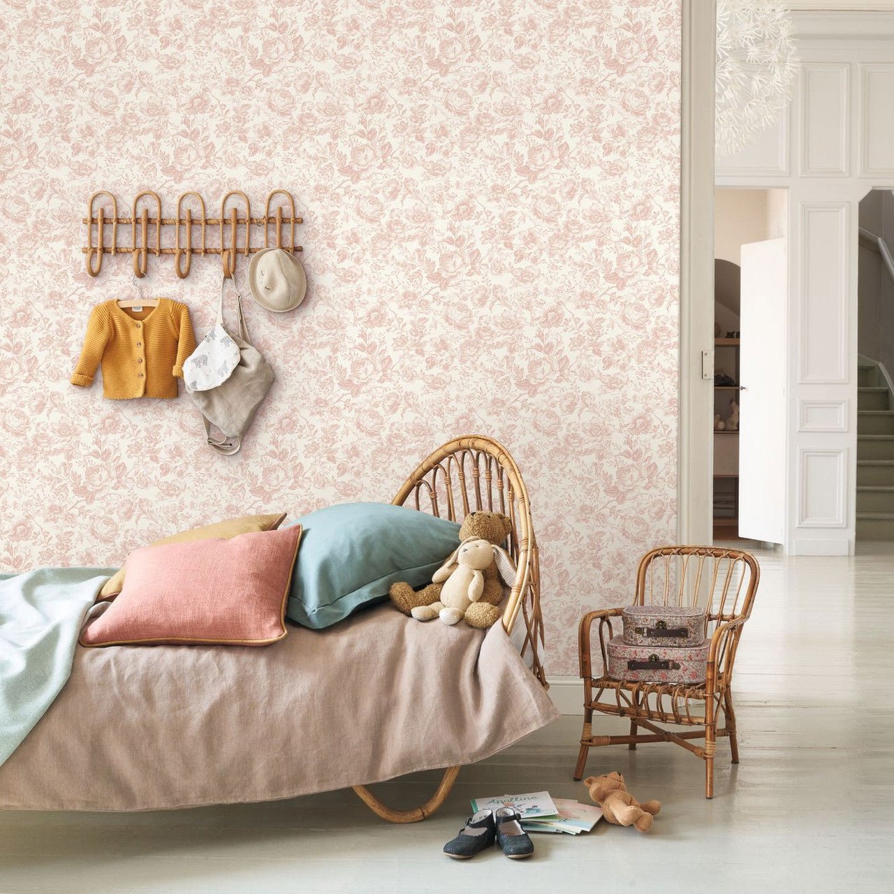 Celestine Les Belles Toiles De Jouy Wallpaper - Rose Poudre - Casadeco - 201724101 - Premier Wallcovering