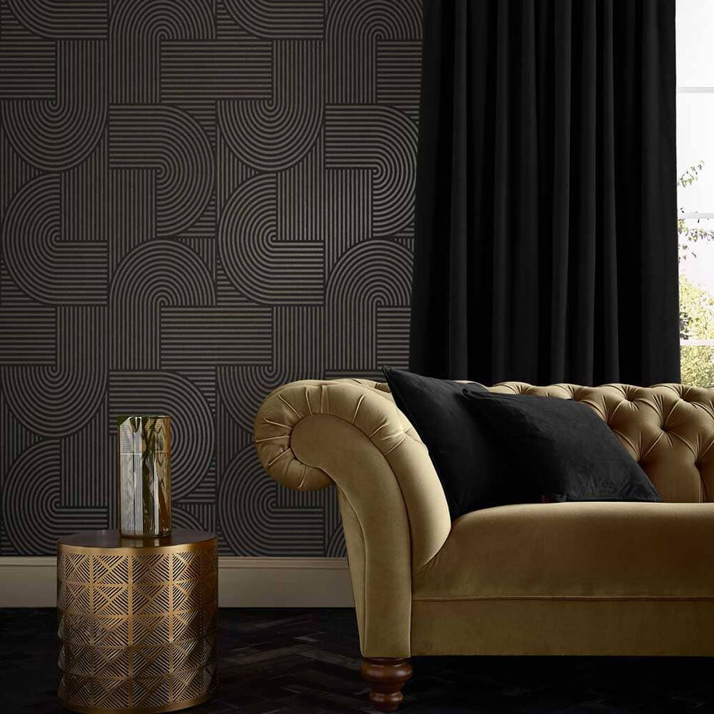 Centra Wallpaper - Black - Graham & Brown - 118040 - Premier Wallcovering